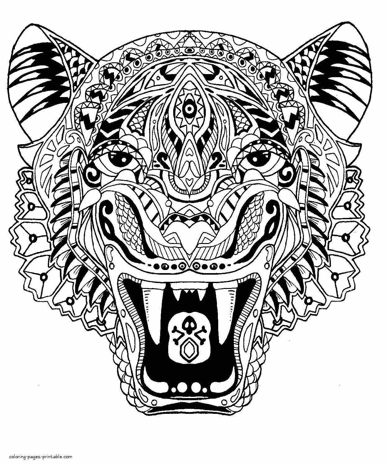 Wild Animals. Colouring Pages For Adults