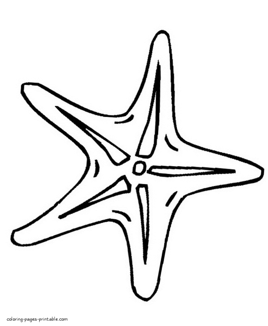 Starfish. The sea animal printable coloring pages