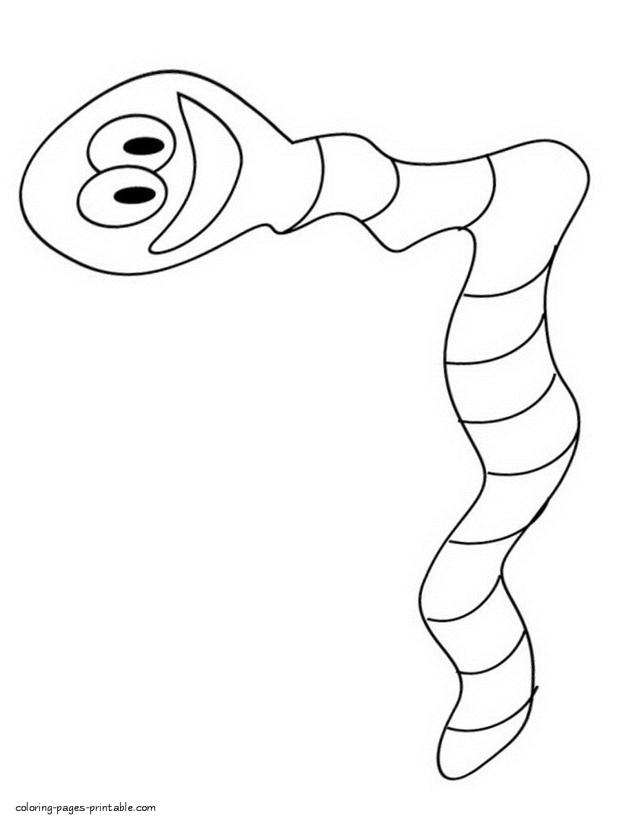 Worms coloring book for children