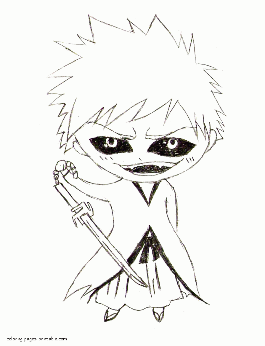 Free coloring pages for teenagers. Bleach