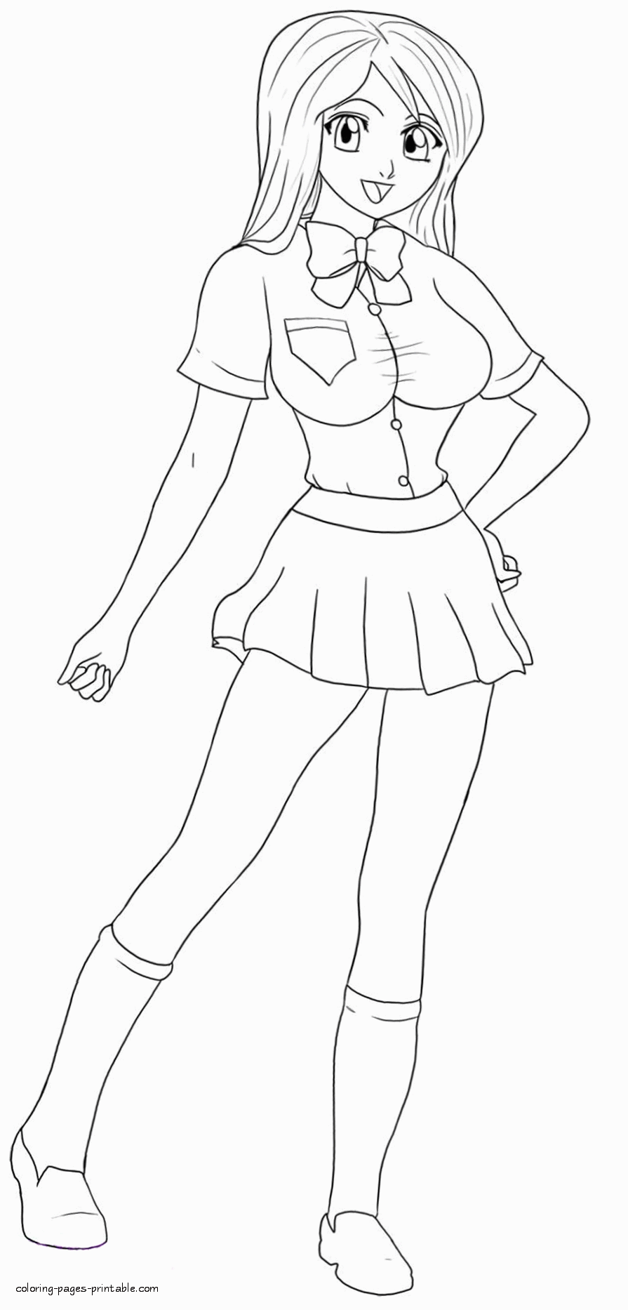 Bleach coloring pages of Orihime Inoue. Anime girls