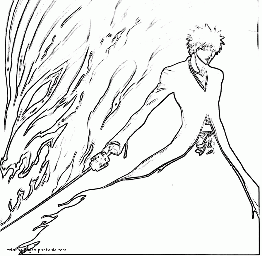 Bleach anime coloring pages printable