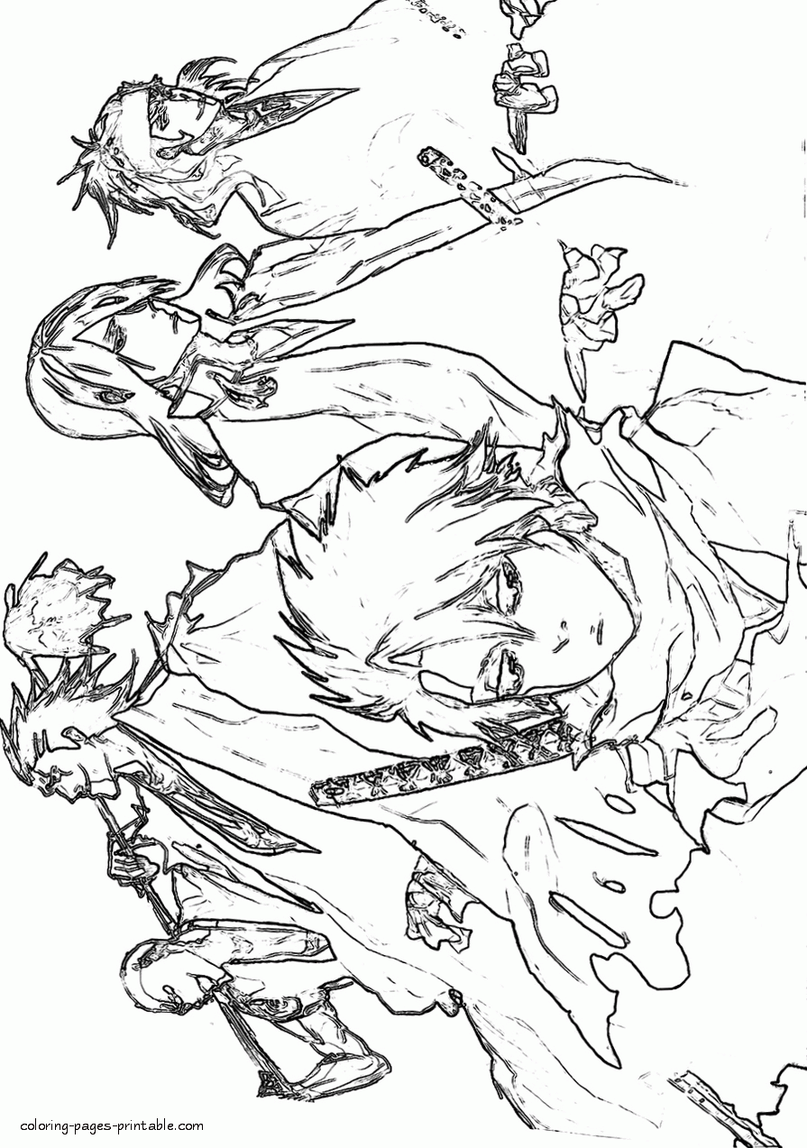 Bleach characters free coloring pages
