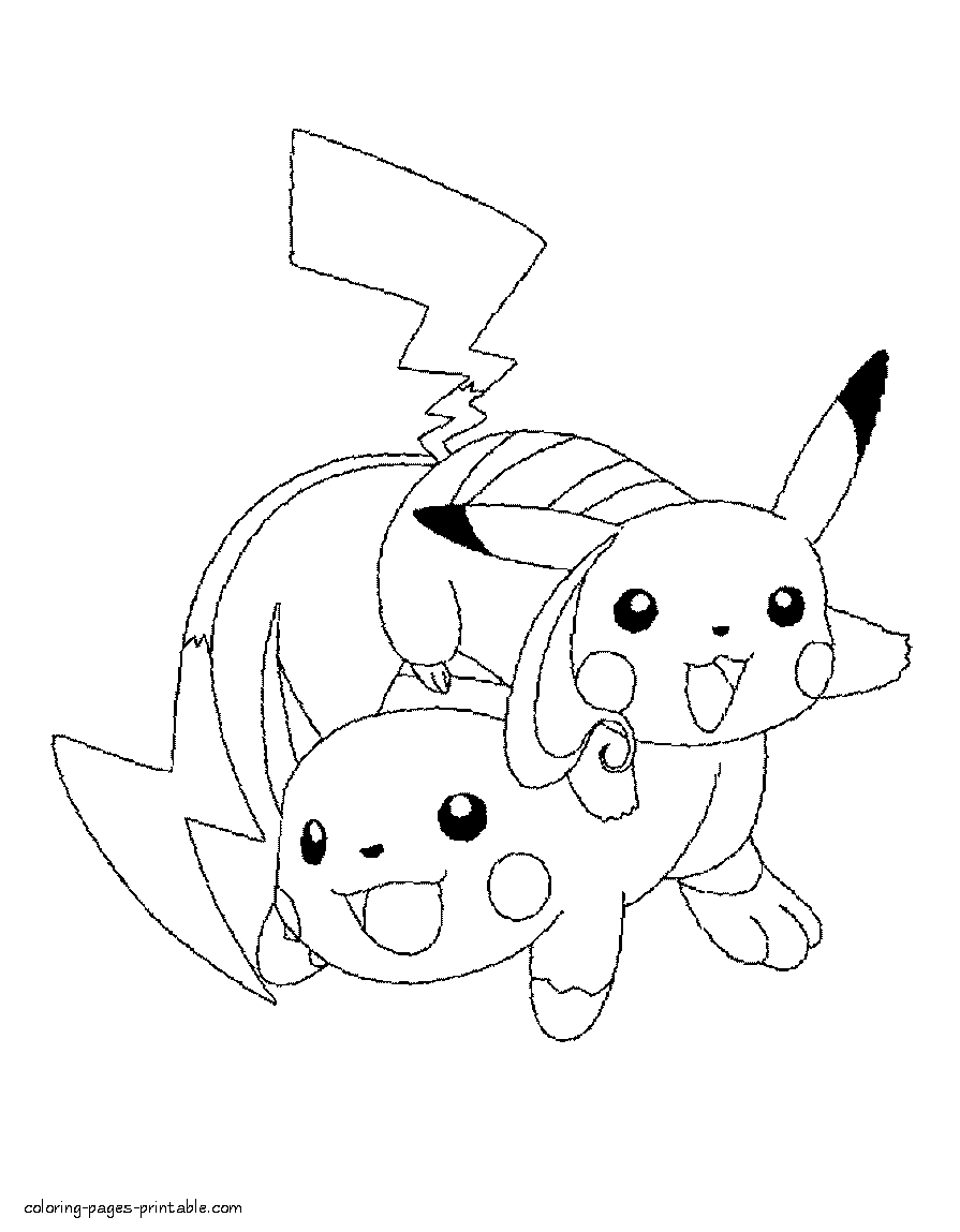 Pokemon pikachu free coloring pages