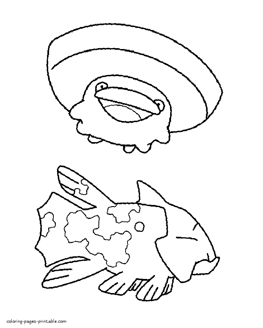 Coloring pages of Pokemon game characters