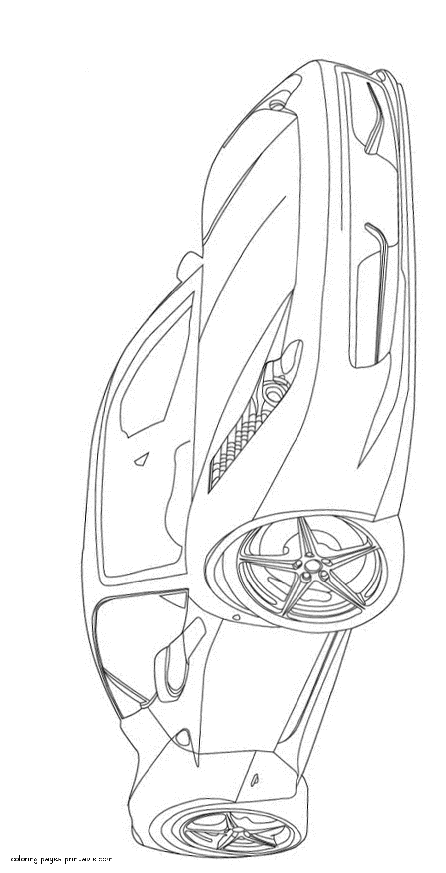 Coloring pages for boys. Ferrari supercar