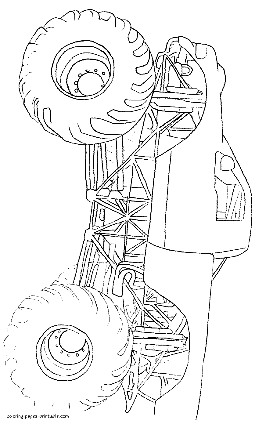 Coloring pages cars. A monster truck || COLORING-PAGES-PRINTABLE.COM