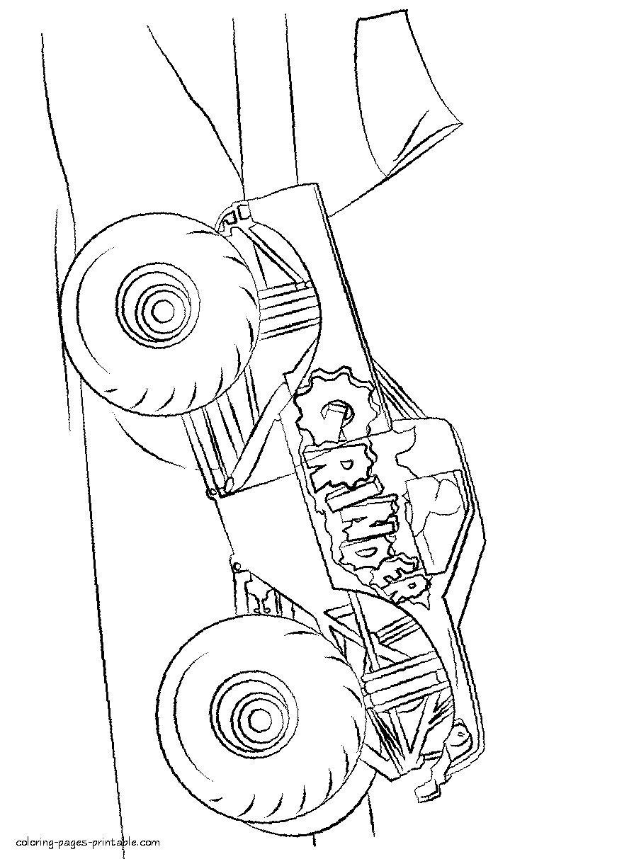 Coloring pages of monster trucks for children