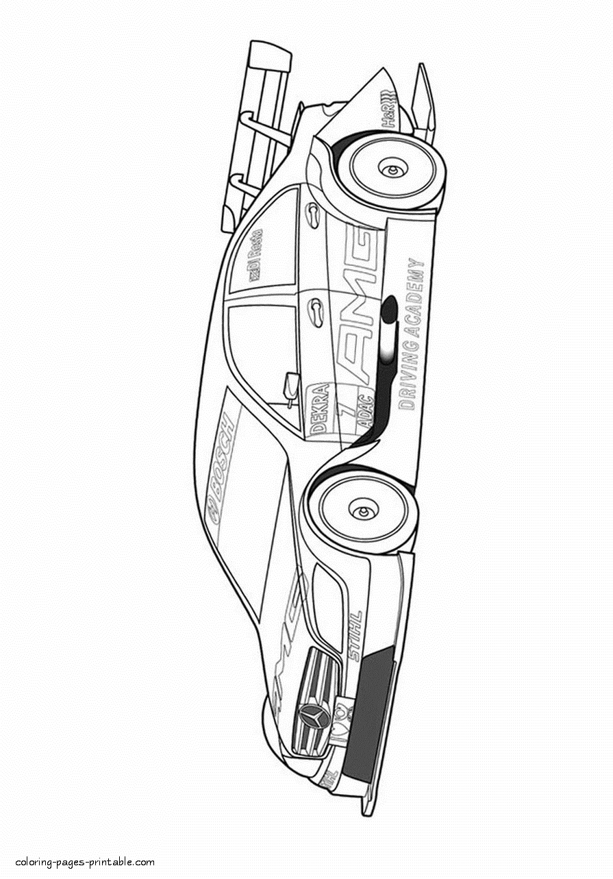 Mercedes Benz DTM. Sports cars coloring pages free for children