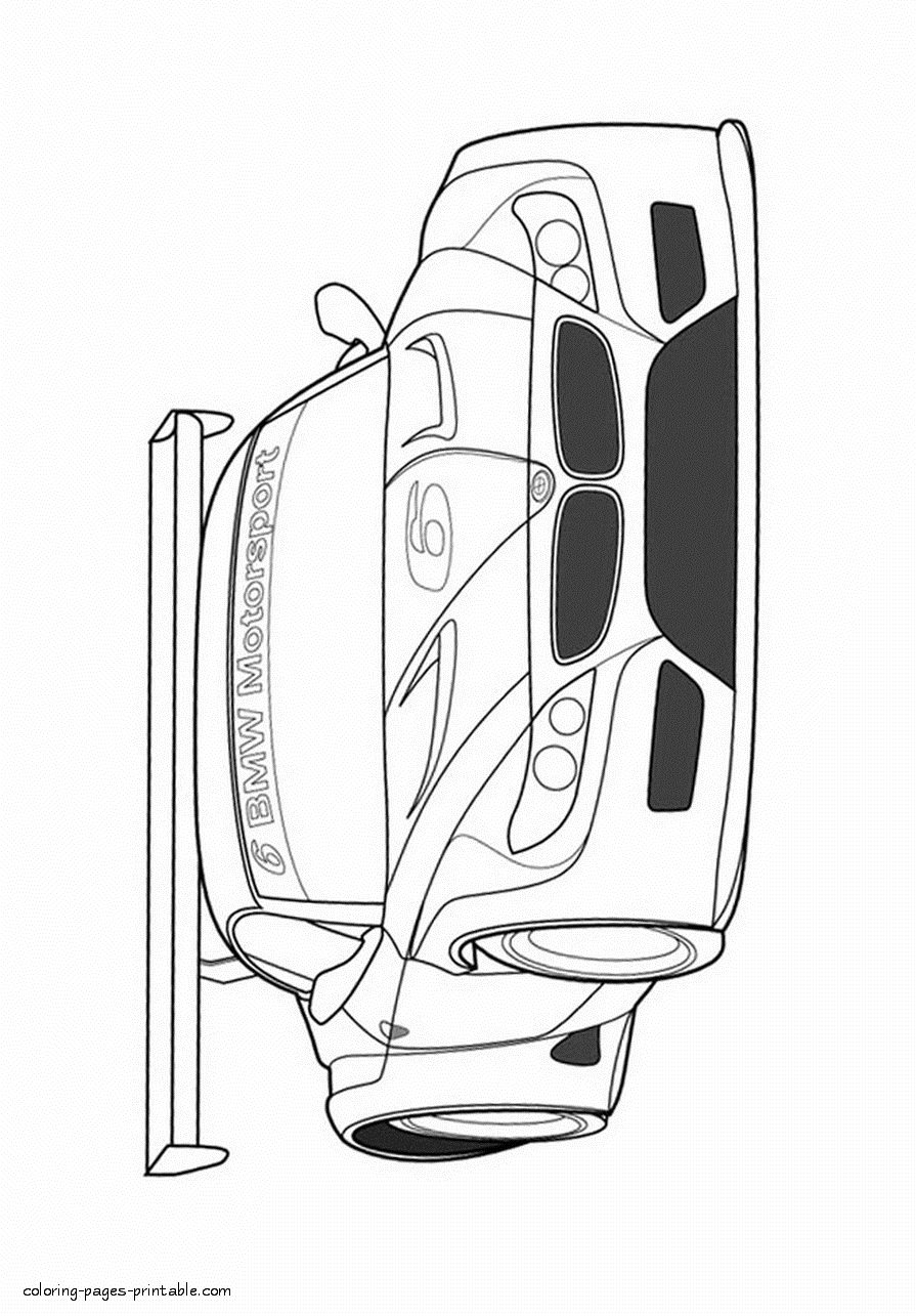 Racing cars coloring pages. BMW Z4 GT3
