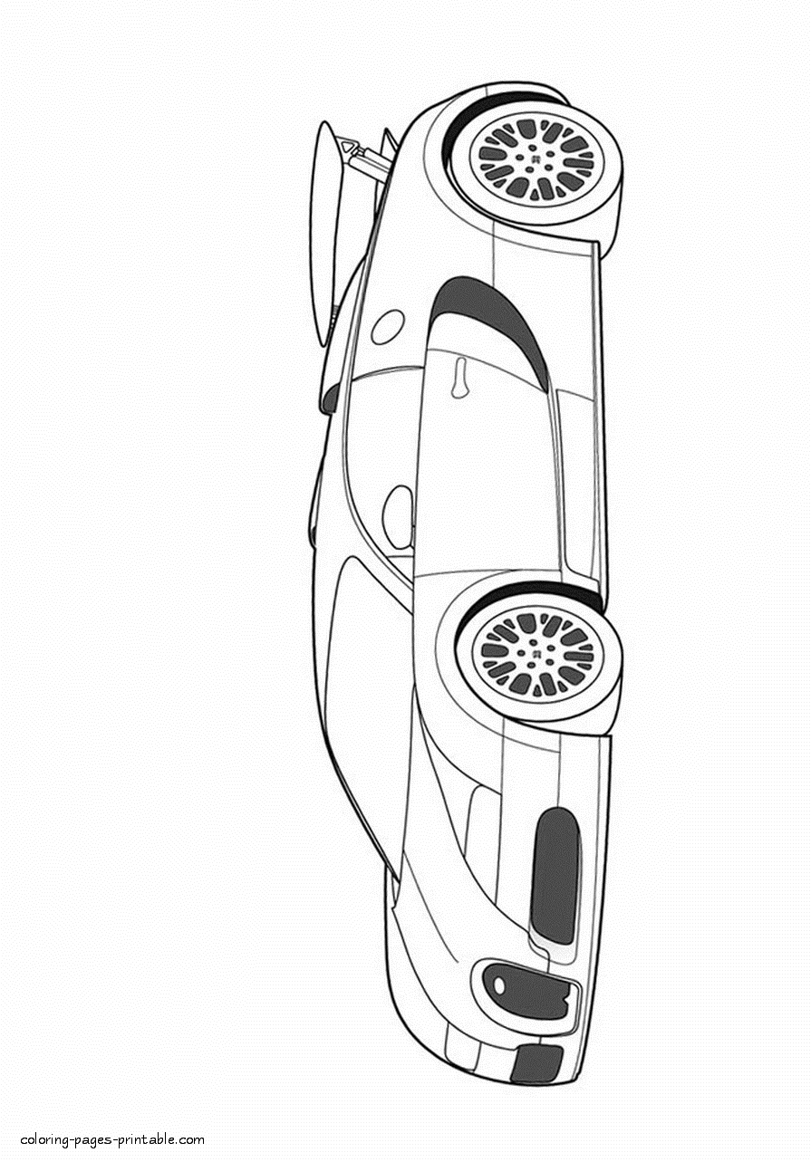 Bugatti Veyron. Free printable coloring pages for boys