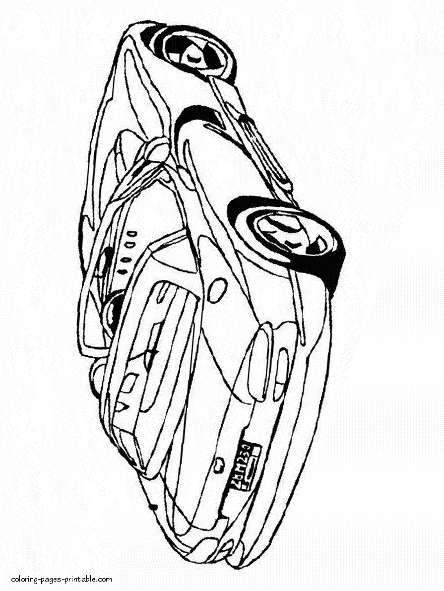 Car coloring pages to print. Sport and racing