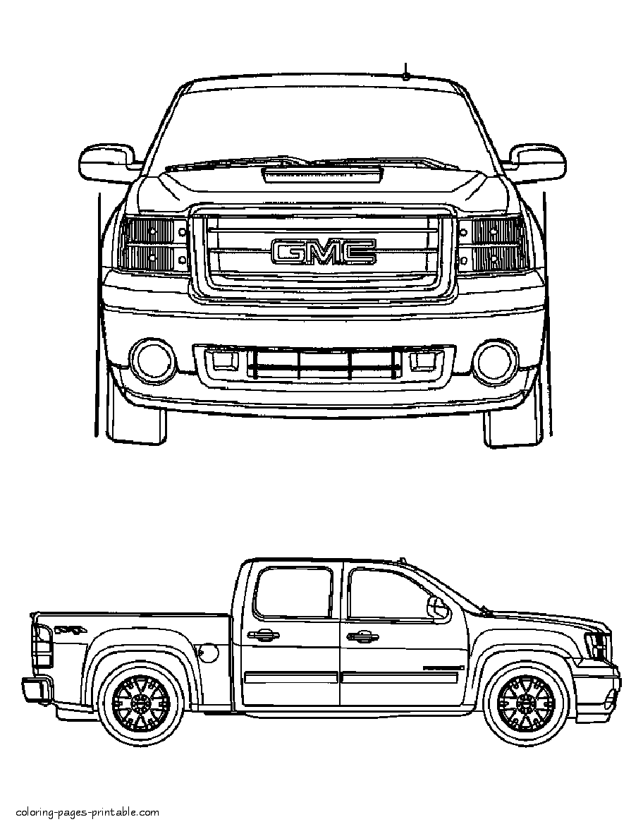 GMC Pickup truck coloring pages printable