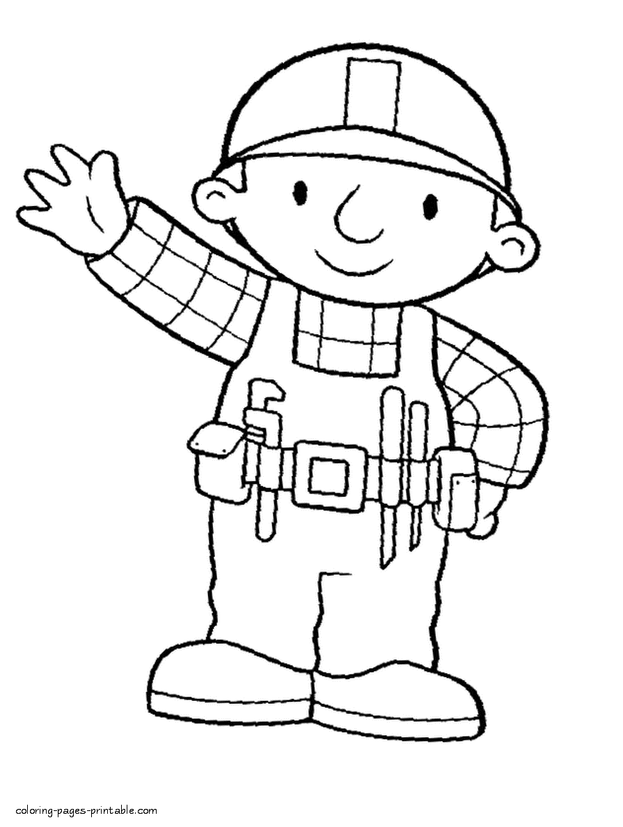 Bob the Builder kids coloring pages 6 || COLORING-PAGES-PRINTABLE.COM
