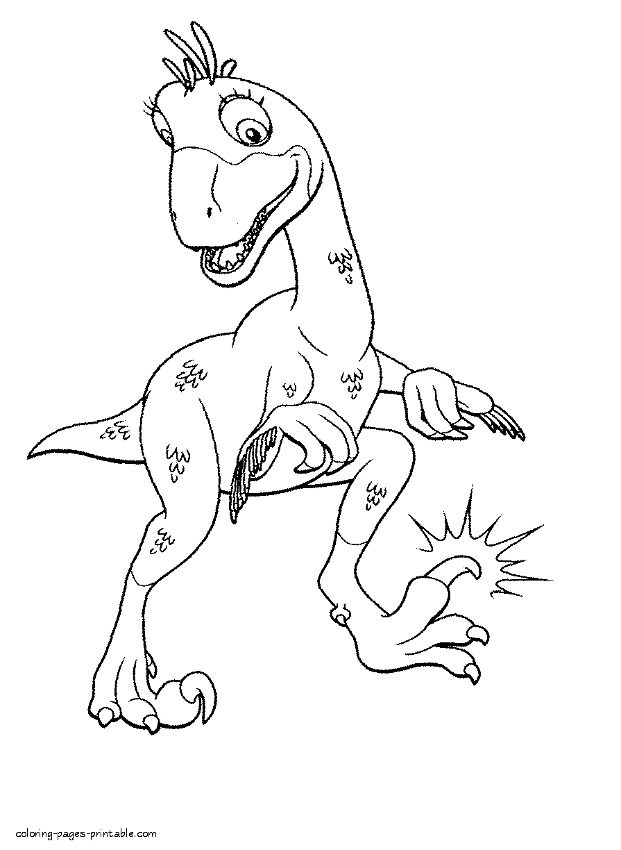 Funny dinosaur coloring page for children
