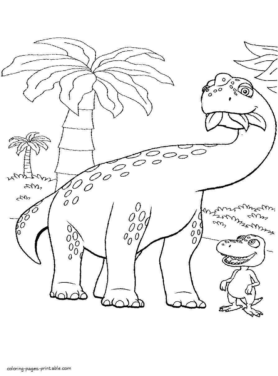 Herbivorous dinosaur coloring pages || COLORING-PAGES-PRINTABLE.COM