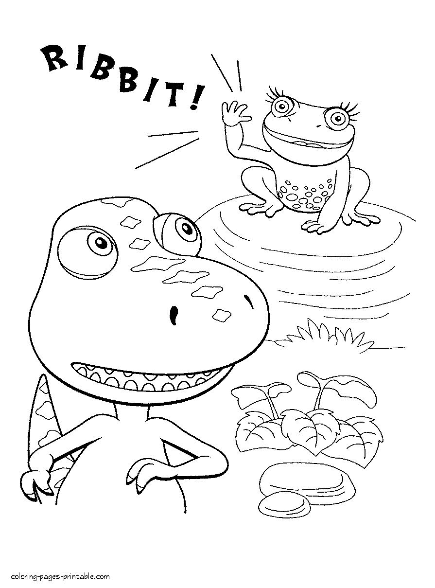 Coloring page Buddy and frog