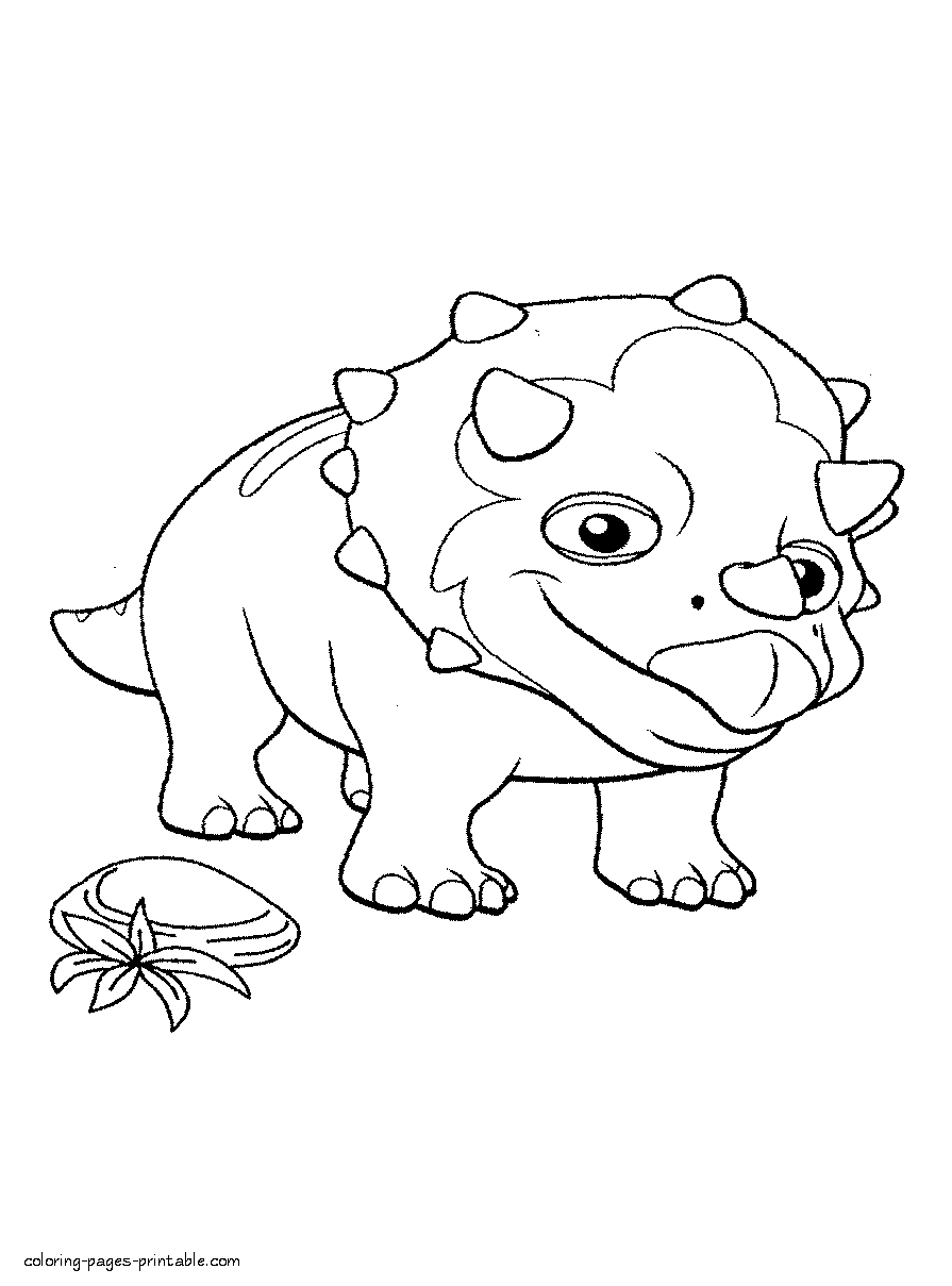 Young dinosaur coloring page for a child