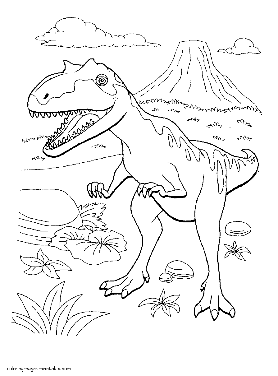 Dinosaurus coloring pages from cartoons