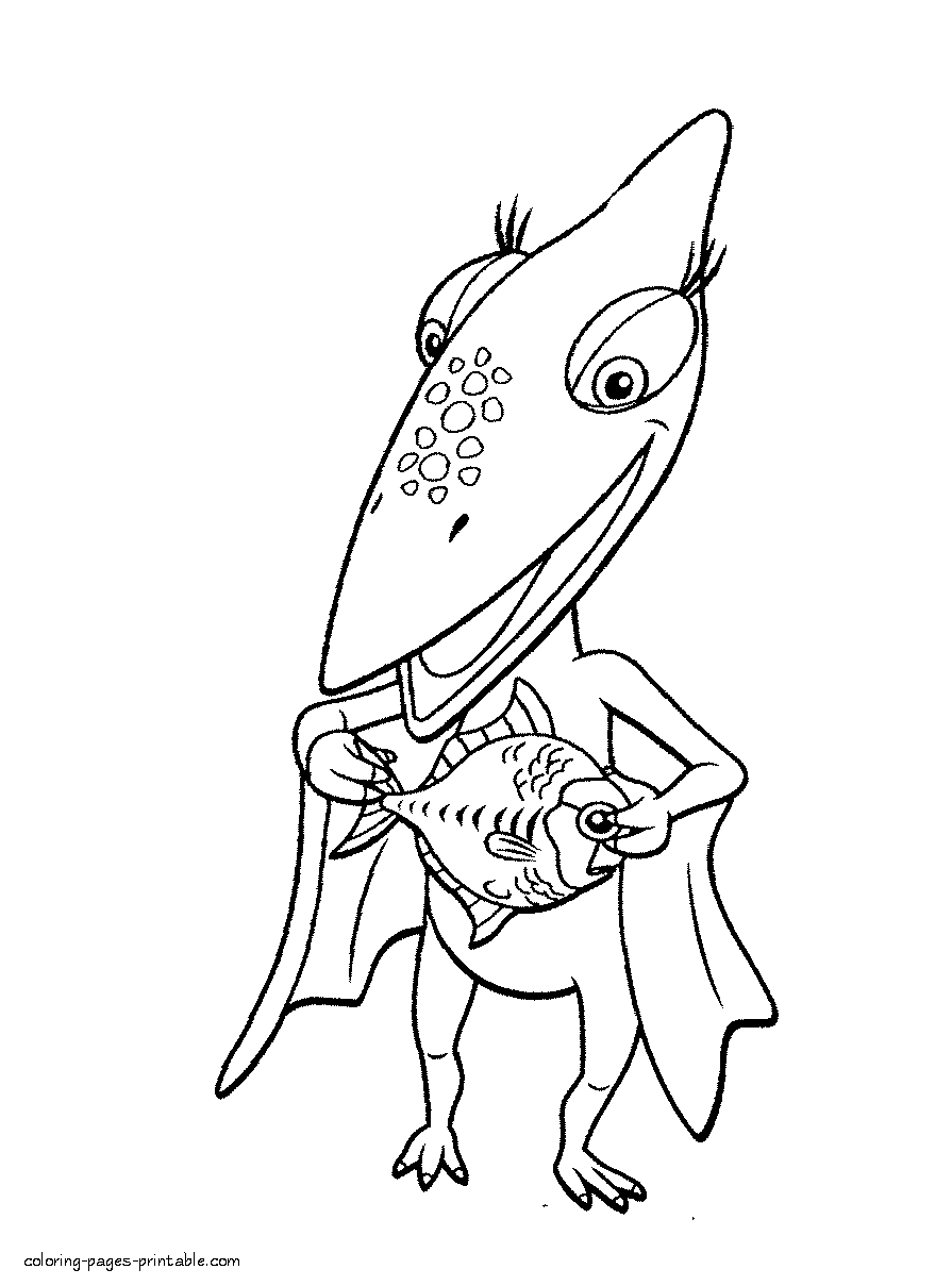 Coloring Tiny with a fish for printing