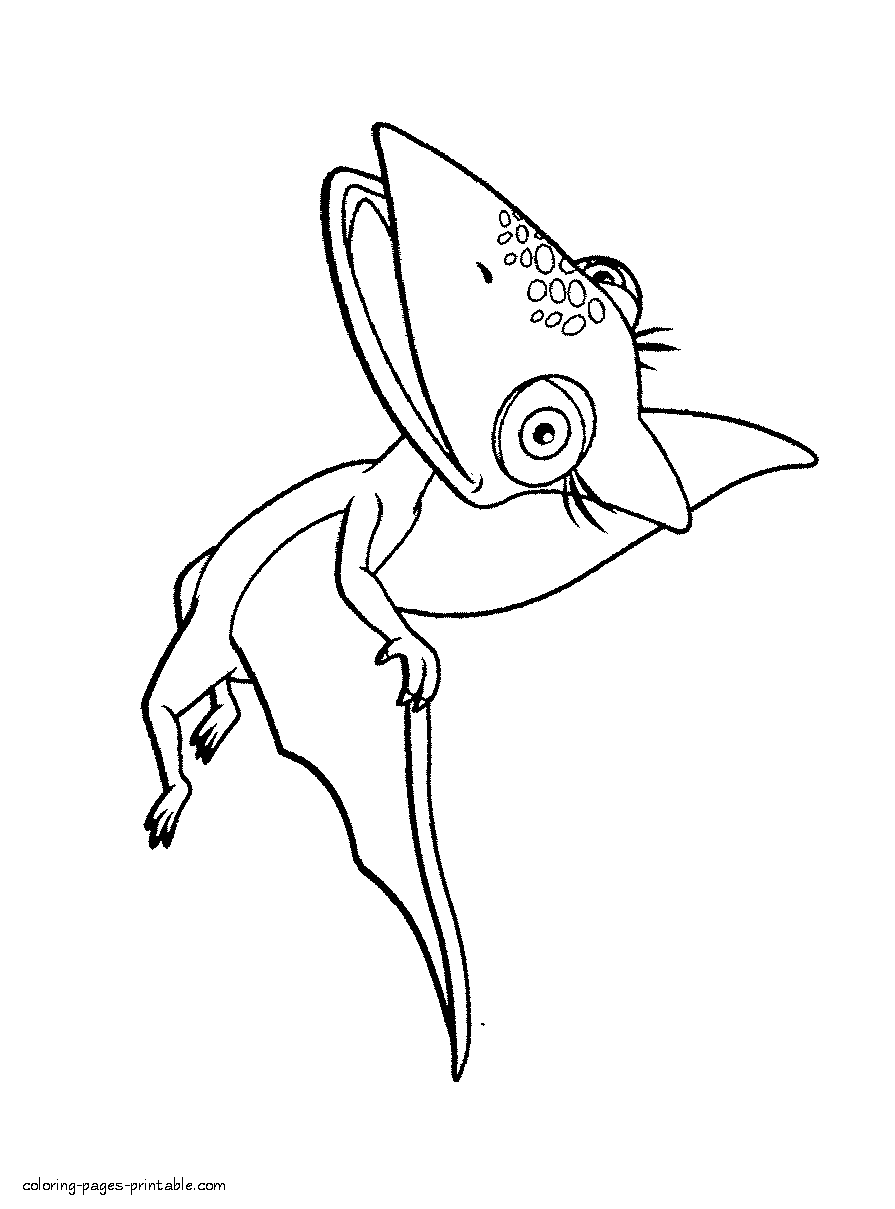 Tiny flying in the sky - coloring page
