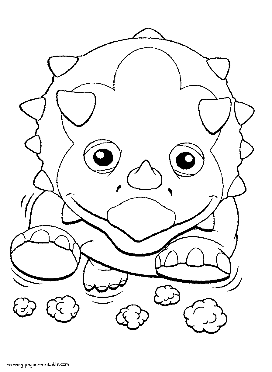 Cartoon dinosaurs coloring pages to print