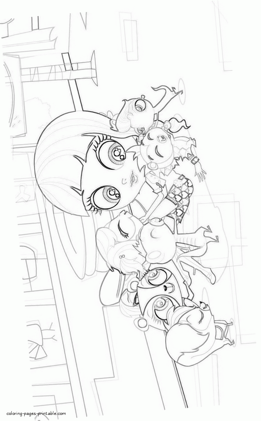 Littlest pet shop. Coloring page for girls