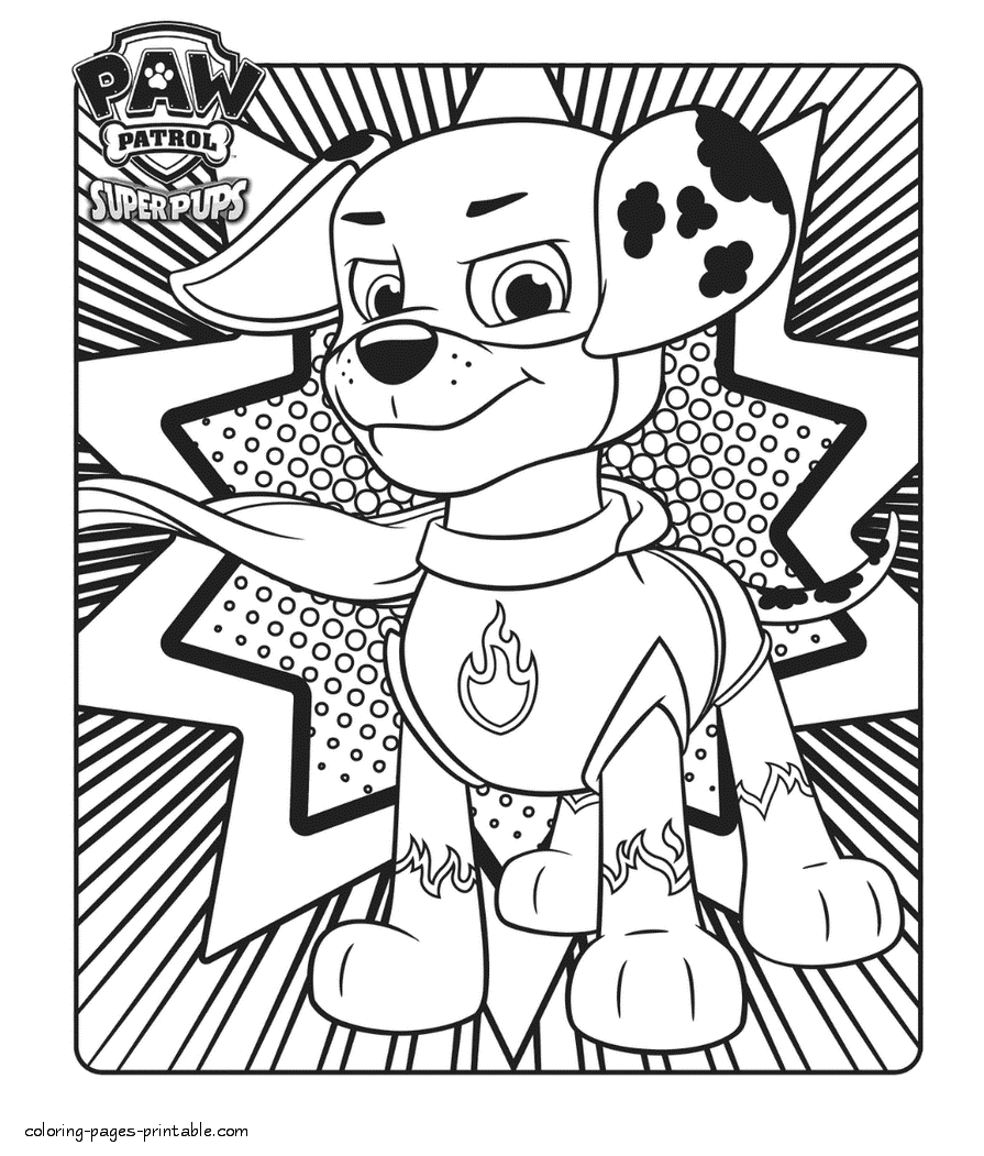 Printable Coloring Pages Paw Patrol Characters Mini Book Super Pups