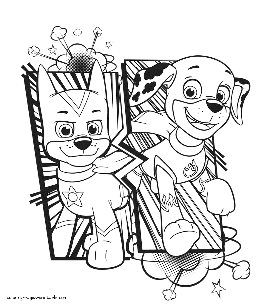 Print Paw Patrol Coloring Pages Zuma Marshall Book Wwwpaw