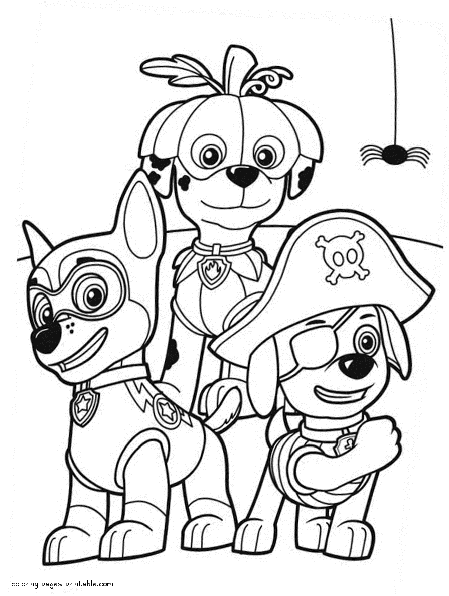 Free Printable Paw Patrol Halloween Coloring Pages