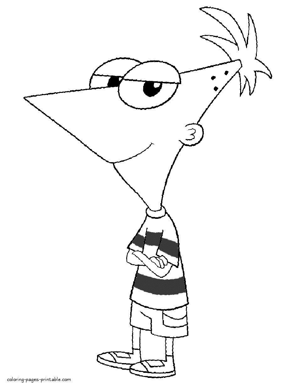Print Phineas coloring pages