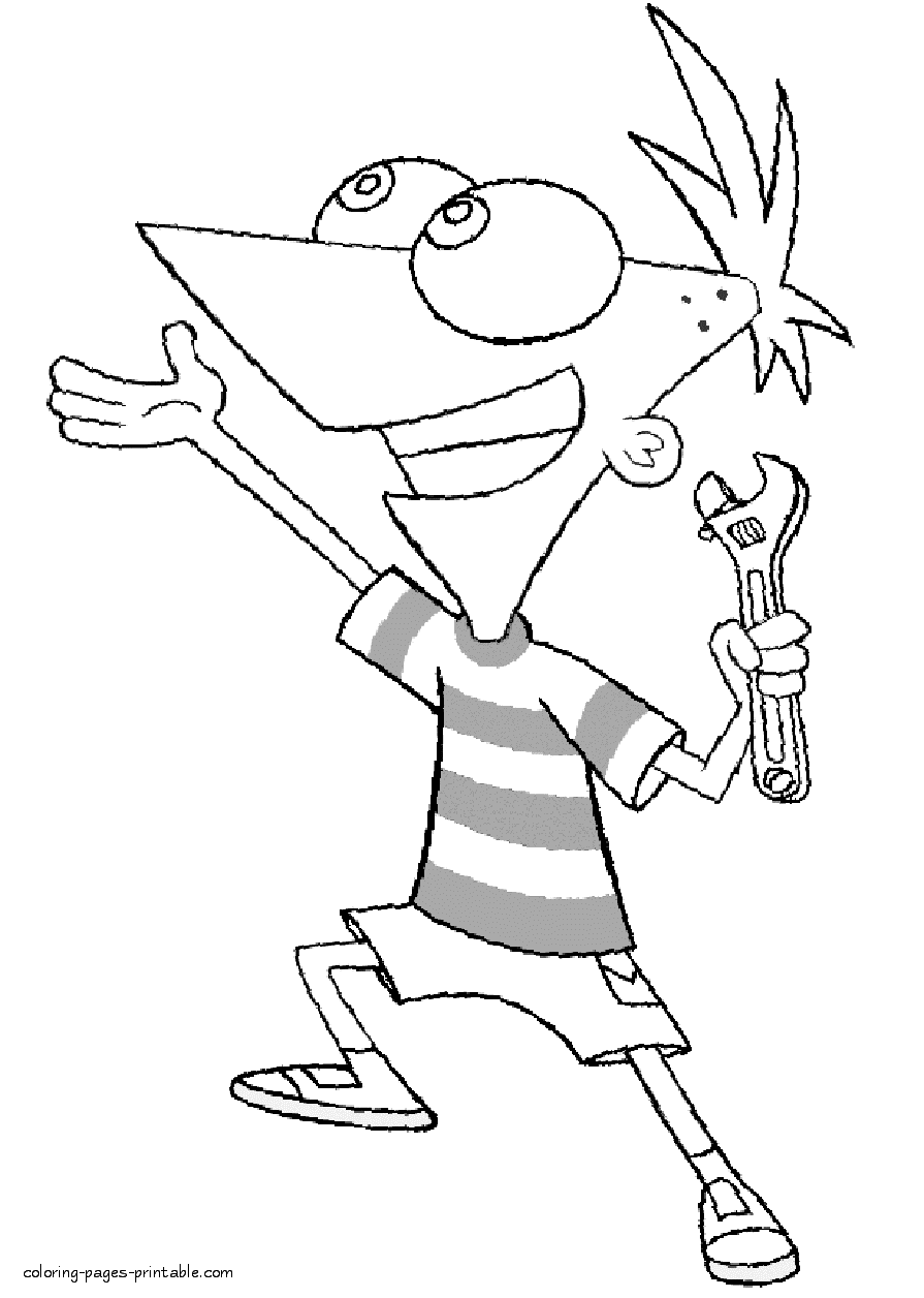 Coloring pages Phineas and Ferb for children