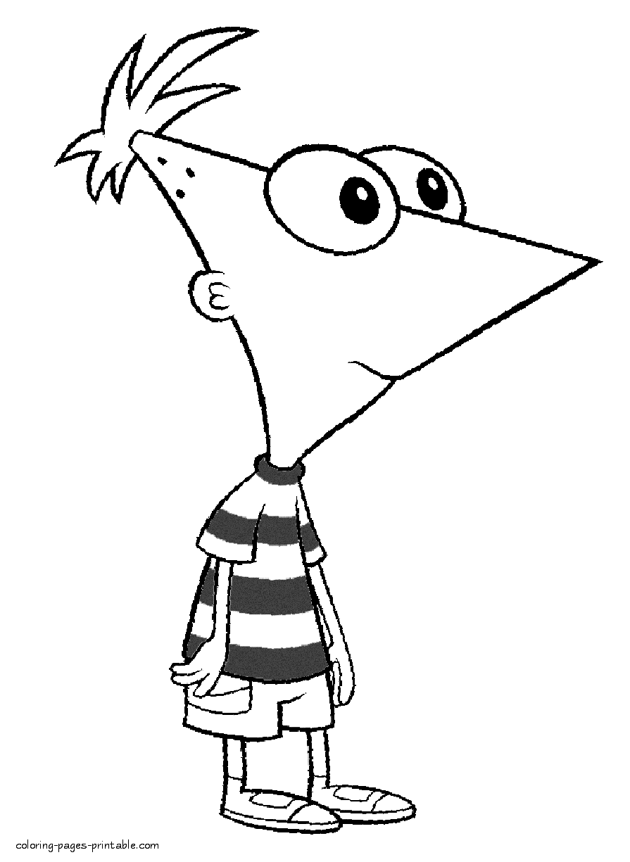 Free printable cartoon coloring pages. Phineas and Ferb