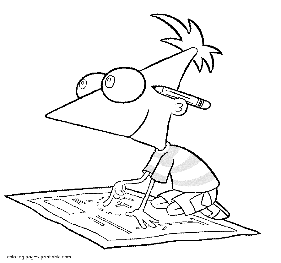 Phineas and Ferb coloring sheets. Summer vacation
