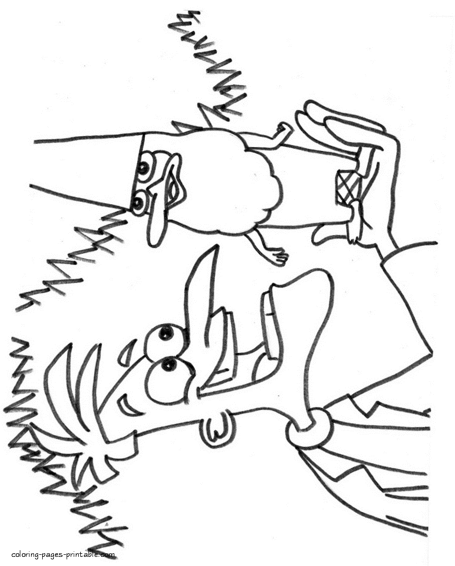 Scientist Dr. Doofenshmirtz - bad cartoon characters coloring pages