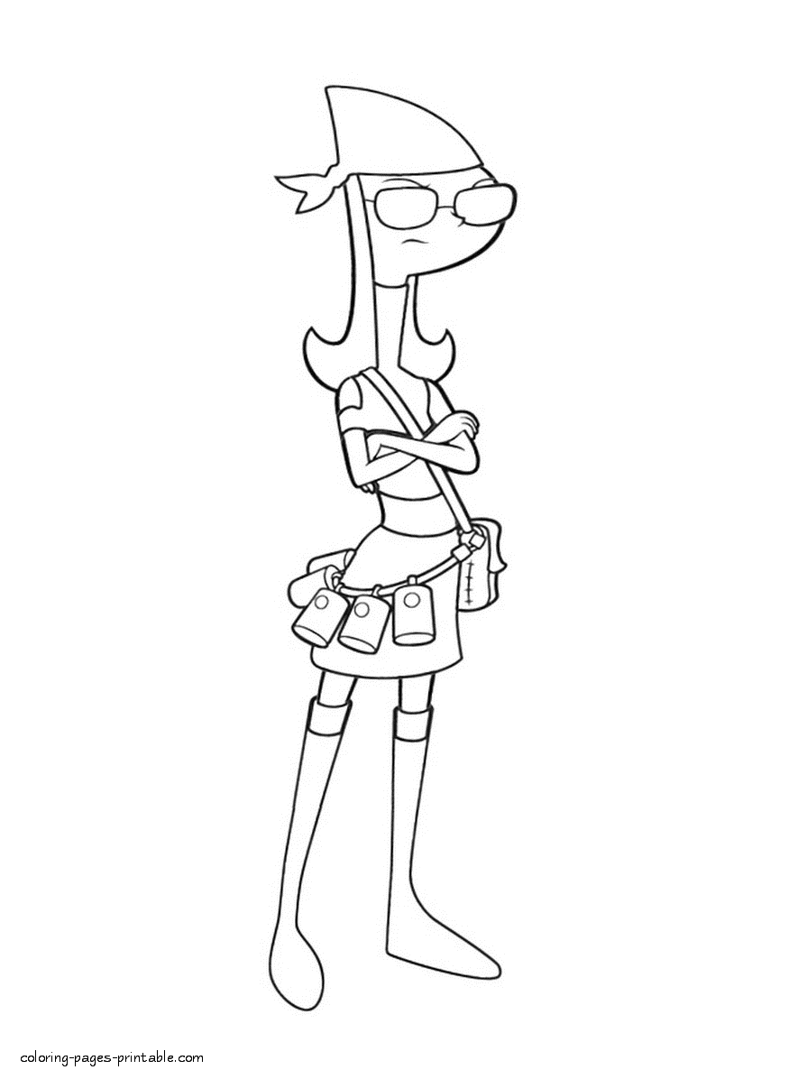 Coloring page of Candace to print. Phineas and Ferb