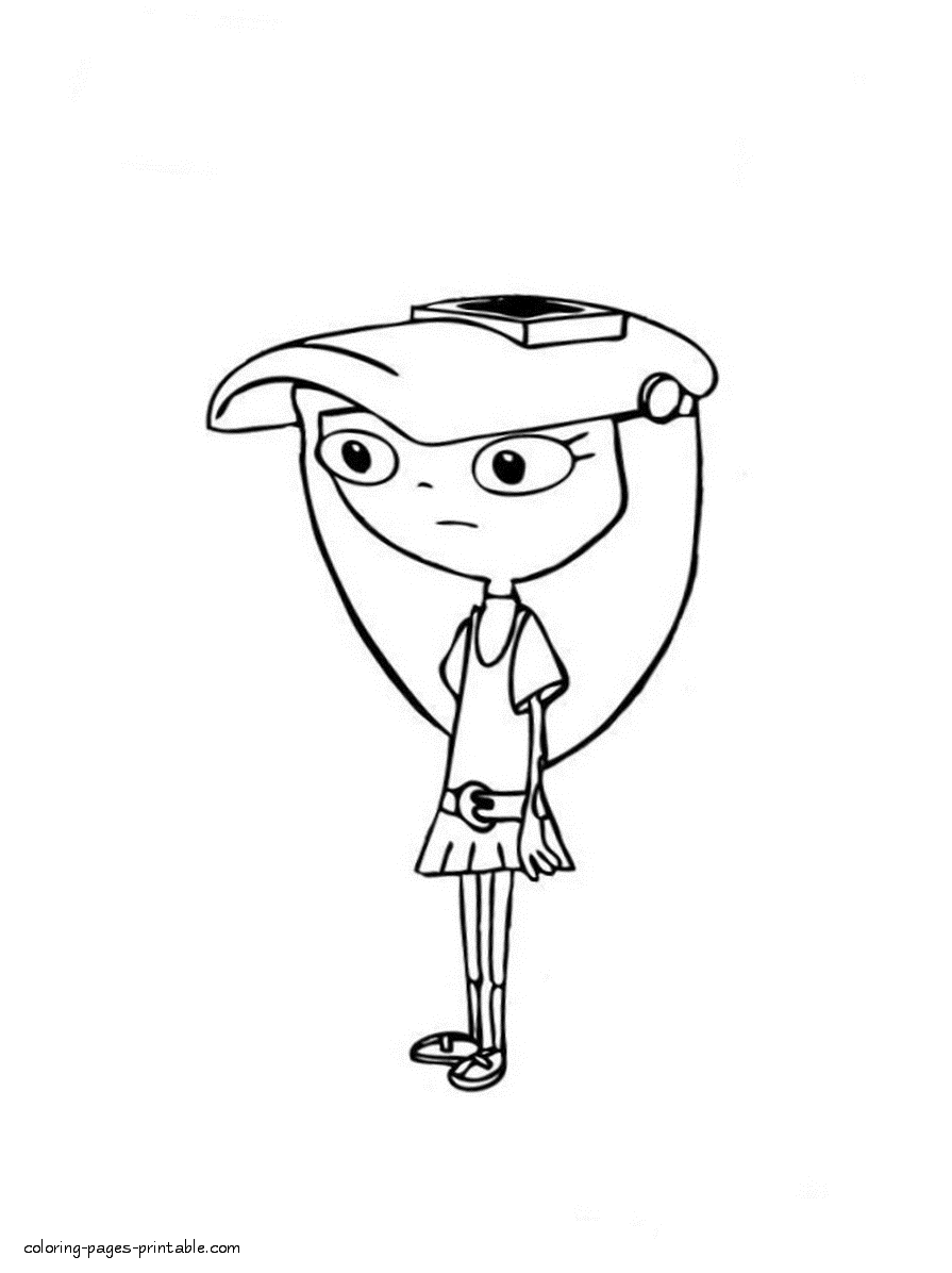 Coloring pages of Phineas and Ferb cartoon characters