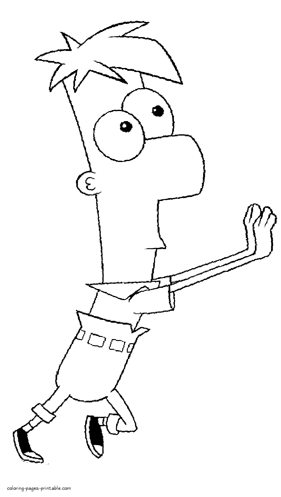 Printable coloring page of Ferb