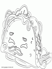 Shopkins Coloring Pages Season 3 Cocolette Print Taco Terrie