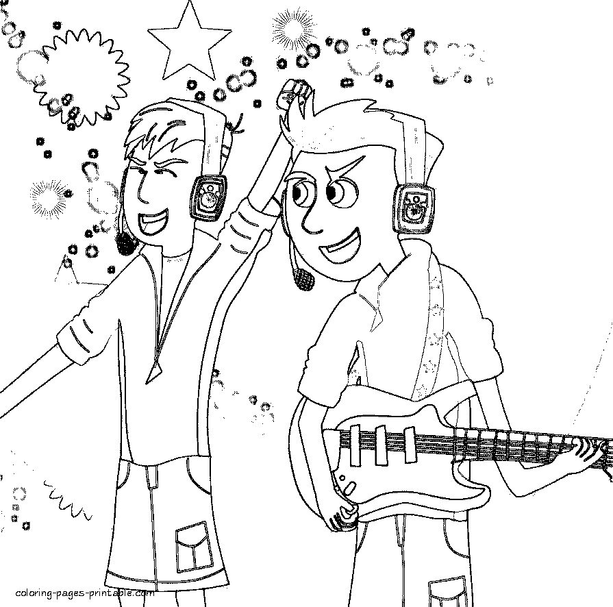 Wild Kratts musical coloring page. Print it free