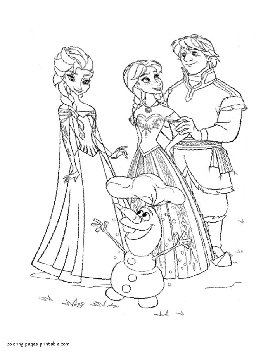 Frozen colouring pages to print