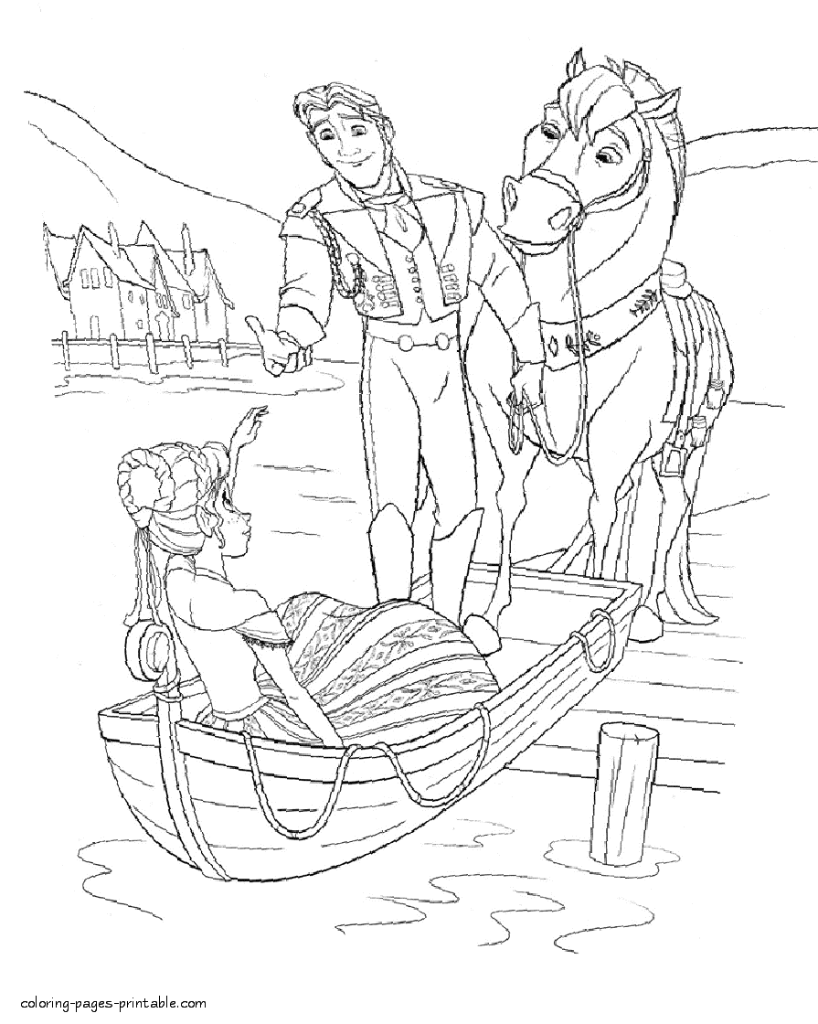 Frozen free colouring pages for girls
