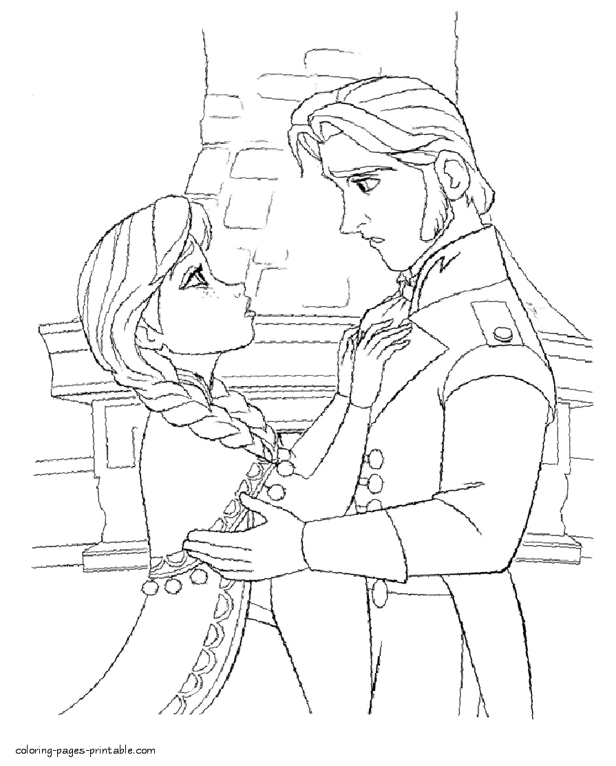 Frozen characters coloring pages. Disney animation