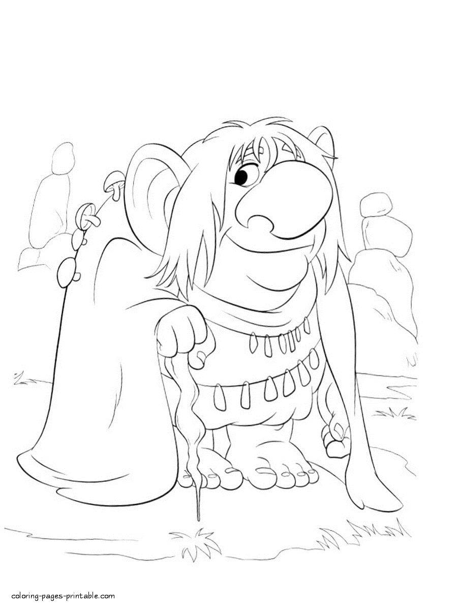 Frozen Troll coloring page that you can print