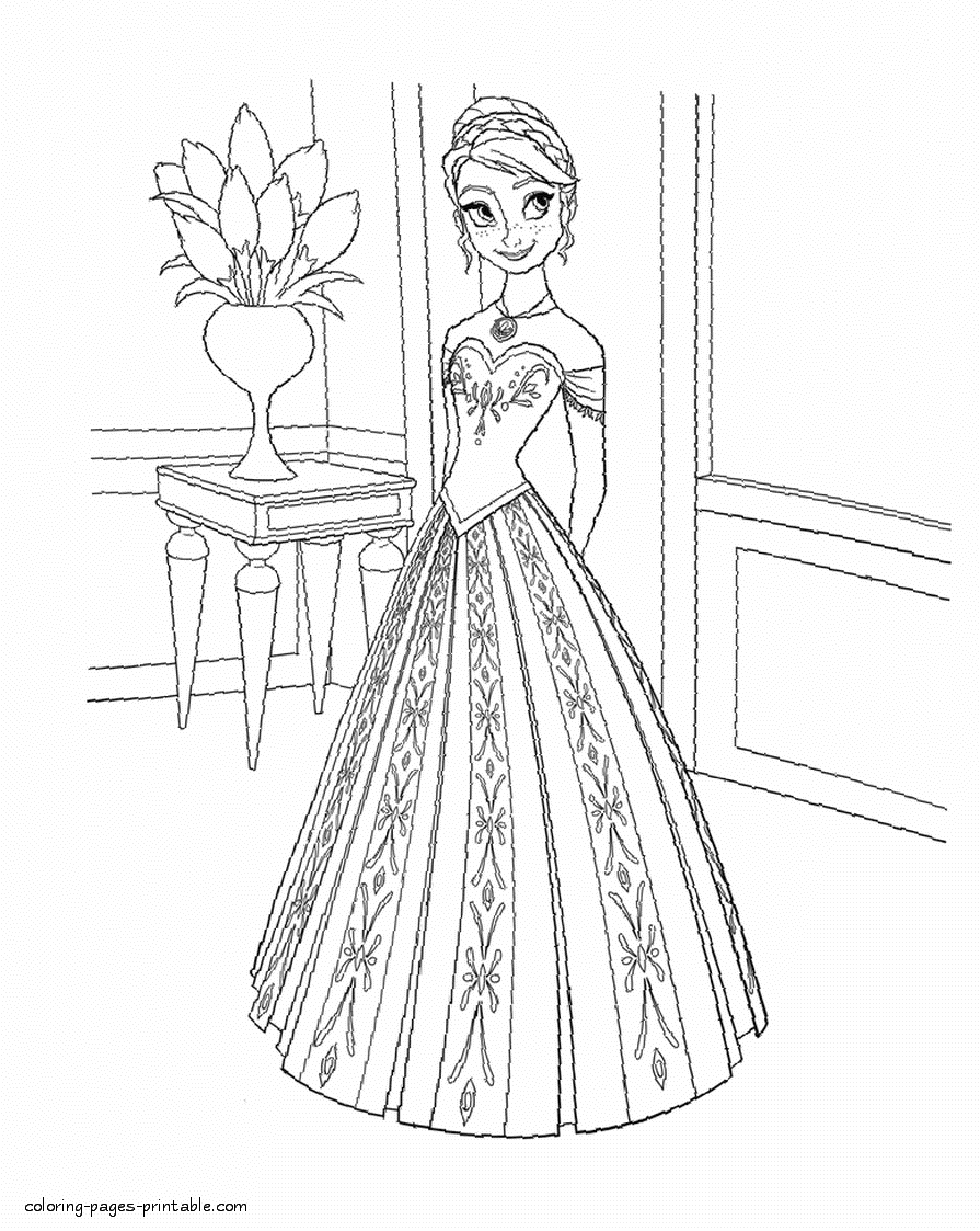 Anna from Frozen printable coloring pages