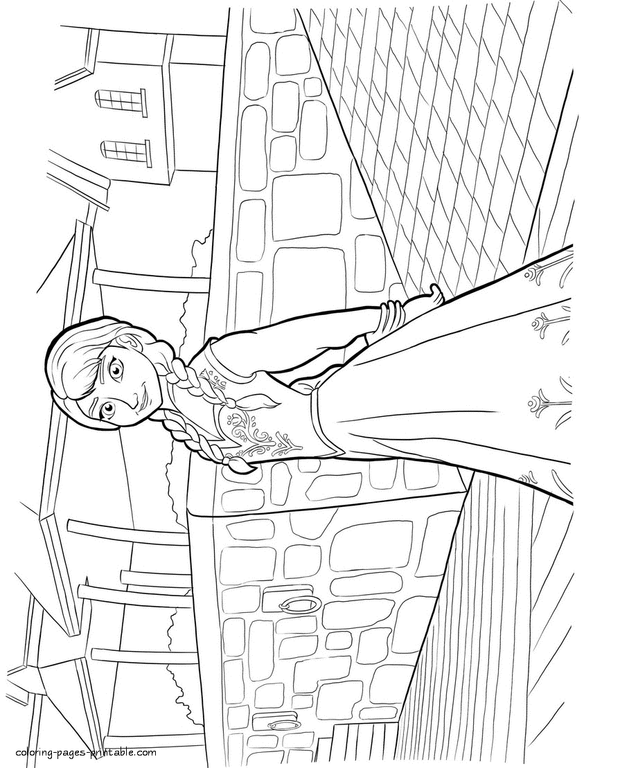 Frozen animation coloring pages Anna