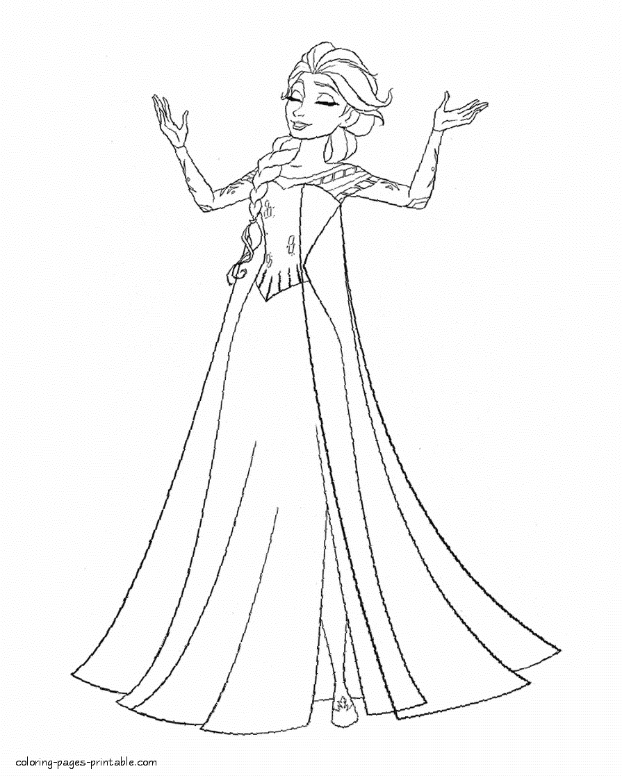 Frozen Elsa coloring pages to download