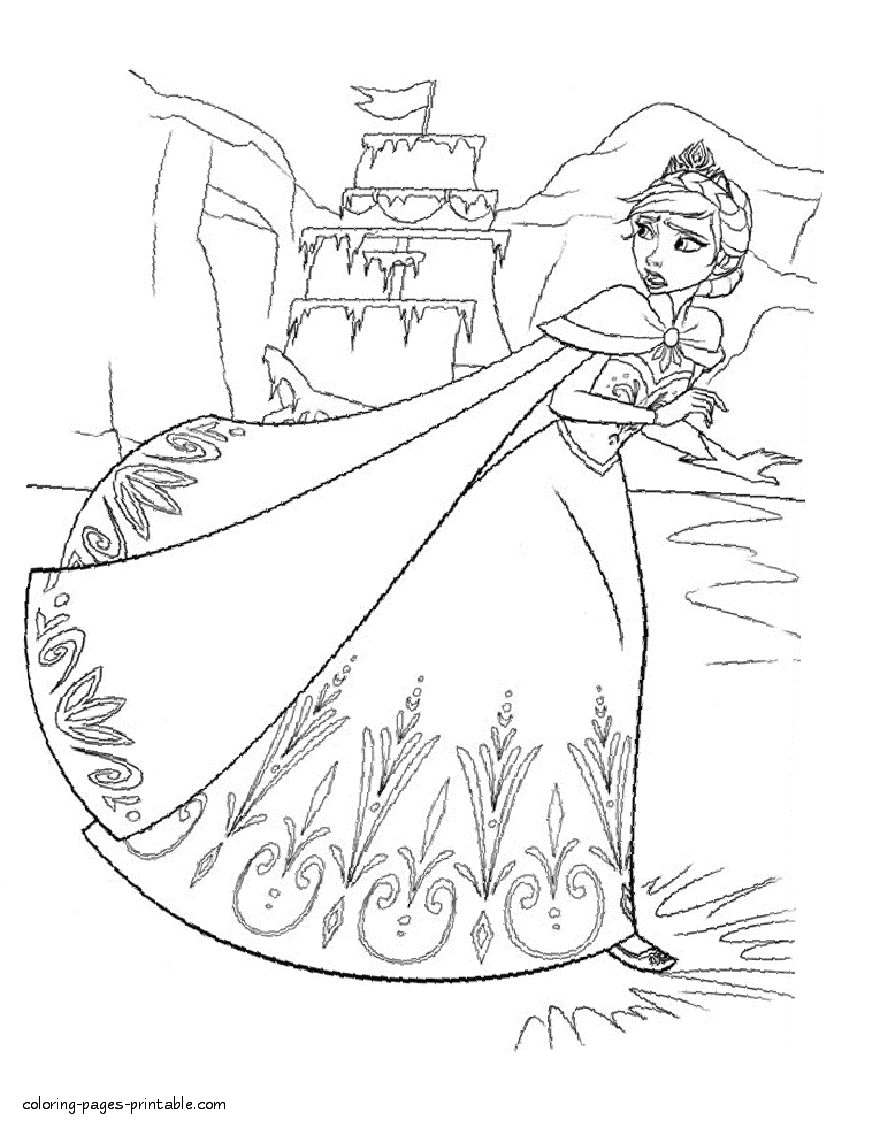 Coloring pages Elsa Frozen. Princess of Disney