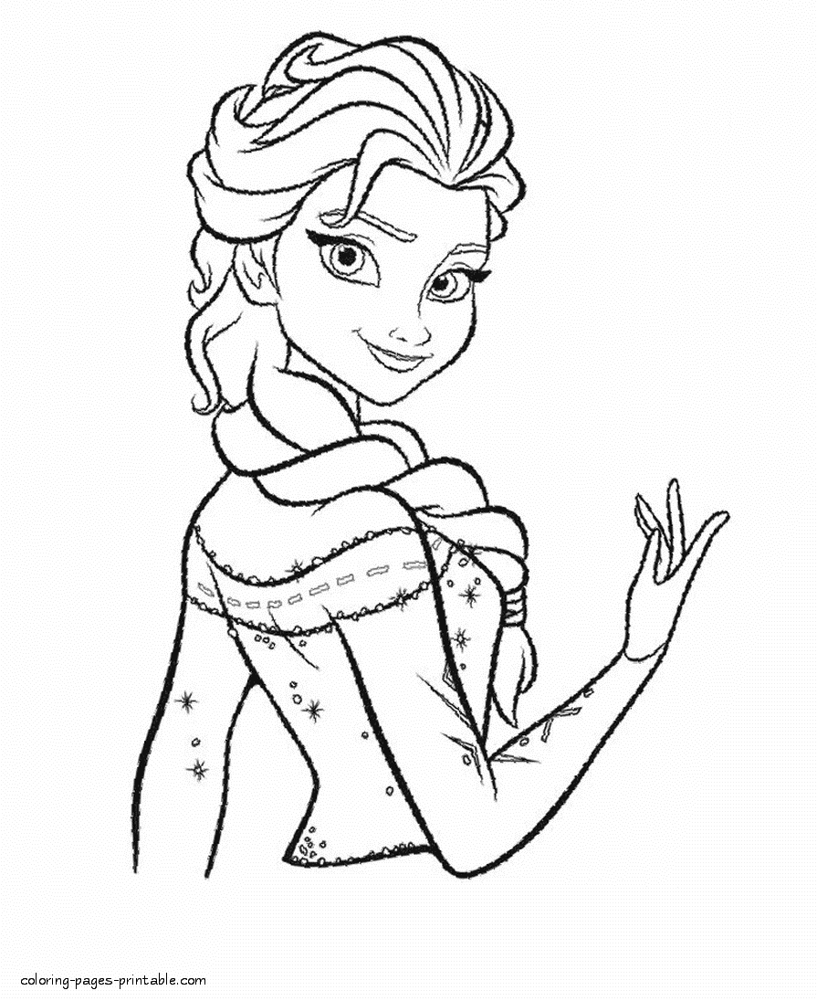 Elsa coloring page portrait