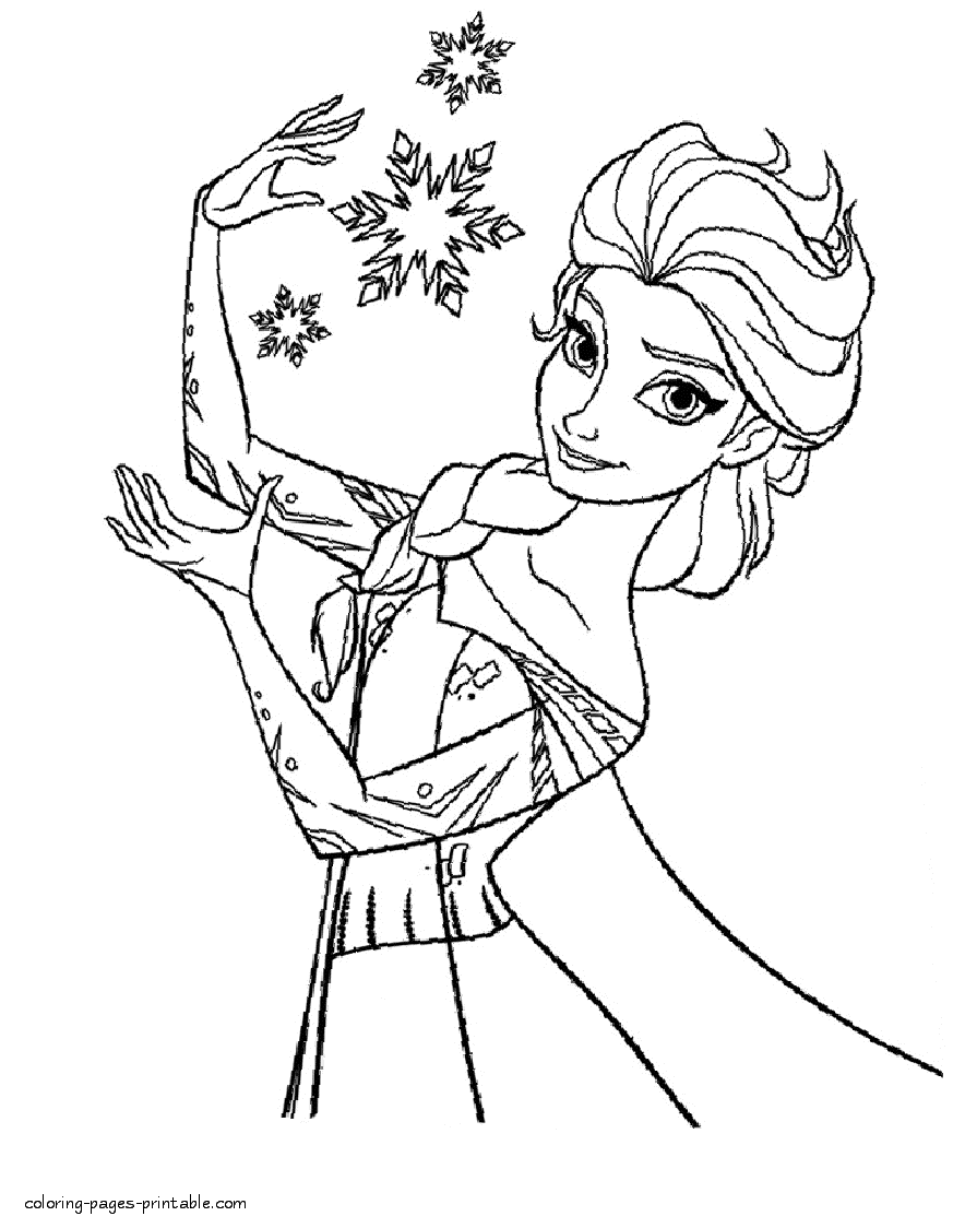 Free Elsa from Frozen coloring pages
